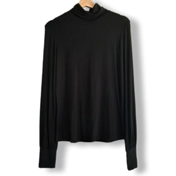INWEAR Copenhagen Crolla Lightweight Turtleneck Pullover Top Black Sz M - Picture 1 of 8